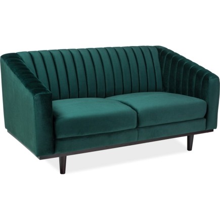 Canapé ASINI 2 places en tissu de qualité, couleur vert