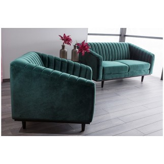 Canapé ASINI 2 places en tissu de qualité, couleur vert