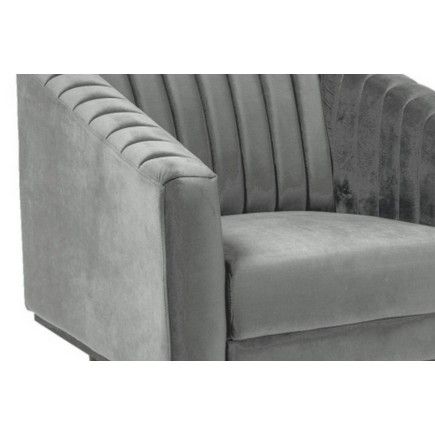 Fauteuil ASINI 1 place en tissu de qualité, couleur gris