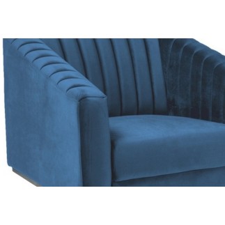 Fauteuil ASINI 1 place en tissu de qualité, couleur bleu