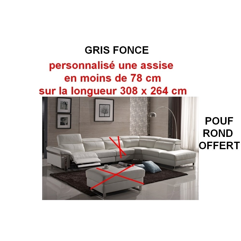 Récapitulatif commande: Canapé d'angle relax cuir buffle italien, de luxe RELAXINO personnalisé sur mesure avec une assise en mo Récapitulatif commande: Canapé d'angle relax cuir buffle italien, de luxe RELAXINO personnalisé sur mesure avec une assise en mo