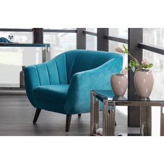 Canapé ELSA 2 places en tissu de qualité, couleur turquoise