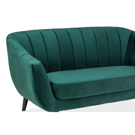 Canapé ELSA 2 places en tissu de qualité, couleur vert
