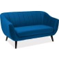 Canapé ELSA 2 places en tissu de qualité, couleur bleu foncé