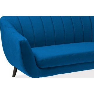 Canapé ELSA 2 places en tissu de qualité, couleur bleu foncé