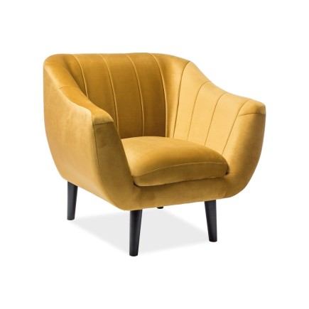 Fauteuil ELSA 1 place en tissu de qualité, couleur curry