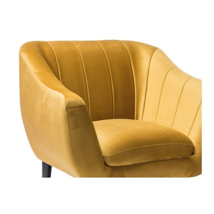 Fauteuil ELSA 1 place en tissu de qualité, couleur curry