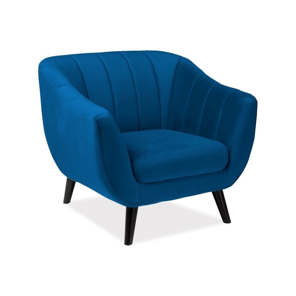 Fauteuil ELSA 1 place en tissu de qualité, couleur bleu foncé Fauteuil ELSA 1 place en tissu de qualité, couleur bleu foncé