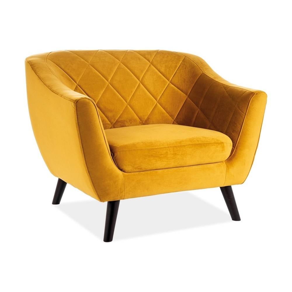 Fauteuil MONTINI 1 place en tissu de qualité, couleur curry Fauteuil MONTINI 1 place en tissu de qualité, couleur curry