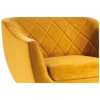 Fauteuil MONTINI 1 place en tissu de qualité, couleur curry