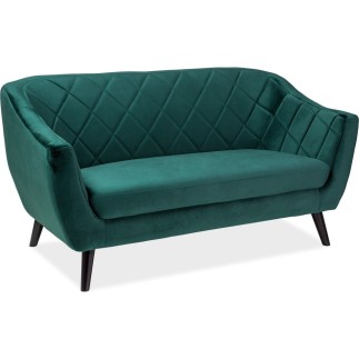 Canapé MONTINI 2 places en tissu de qualité, couleur vert
