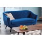Canapé MONTINI 2 places en tissu de qualité, couleur bleu foncé