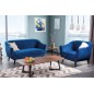 Canapé MONTINI 2 places en tissu de qualité, couleur bleu foncé