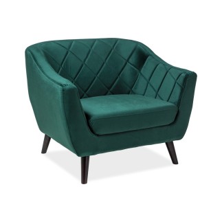 Fauteuil MONTINI 1 place en tissu de qualité, couleur vert