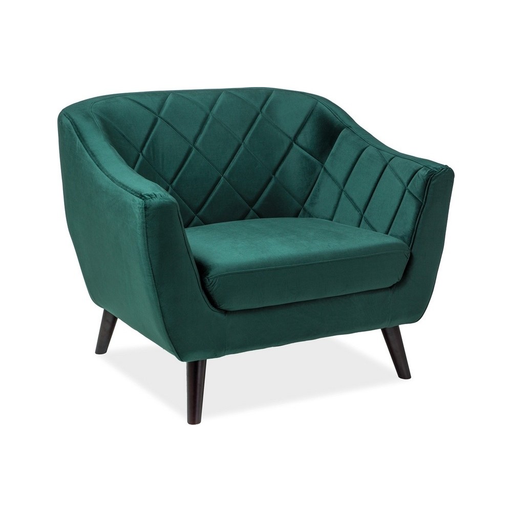 Fauteuil MONTINI 1 place en tissu de qualité, couleur vert Fauteuil MONTINI 1 place en tissu de qualité, couleur vert