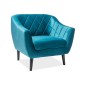 Fauteuil MONTINI 1 place en tissu de qualité, couleur turquoise