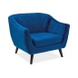Fauteuil MONTINI 1 place en tissu de qualité, couleur bleu foncé