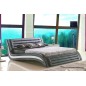 Lit en cuir italien de luxe NOCTURA, gris foncé, 160x200 Lit en cuir italien de luxe NOCTURA, gris foncé, 160x200