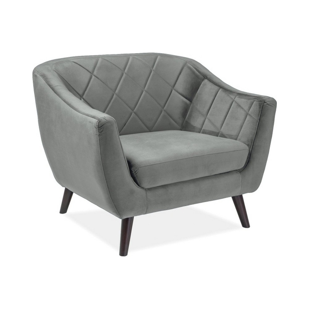 Fauteuil MONTINI 1 place en tissu de qualité, couleur gris