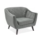 Fauteuil MONTINI 1 place en tissu de qualité, couleur gris