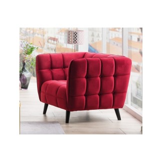 Fauteuil 1 place CASINI en tissu de qualité, couleur bordeaux