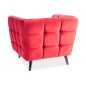 Fauteuil 1 place CASINI en tissu de qualité, couleur bordeaux