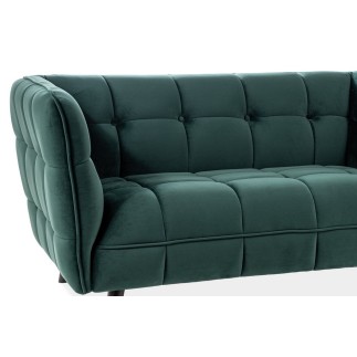 Canapé 2 places CASINI en tissu de qualité, couleur vert