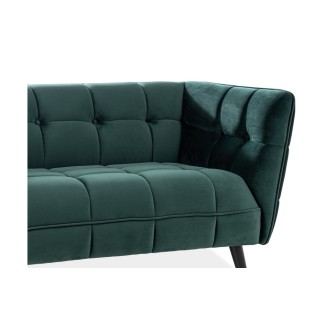 Canapé 2 places CASINI en tissu de qualité, couleur vert