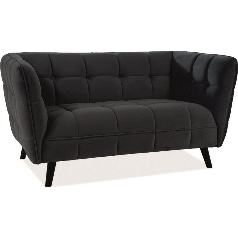Canapé 2 places CASINI en tissu de qualité, couleur : noir Canapé 2 places CASINI en tissu de qualité, couleur : noir