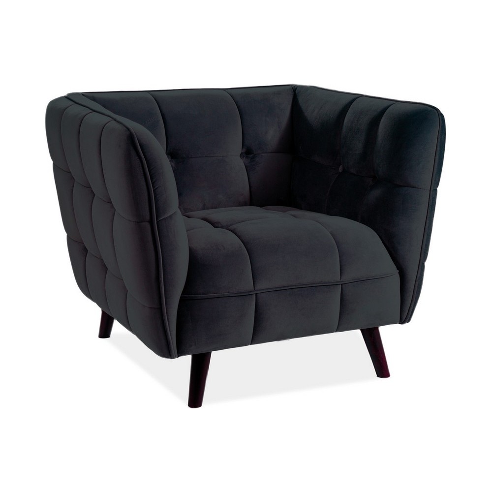 Fauteuil 1 place CASINI en tissu de qualité, couleur noir Fauteuil 1 place CASINI en tissu de qualité, couleur noir