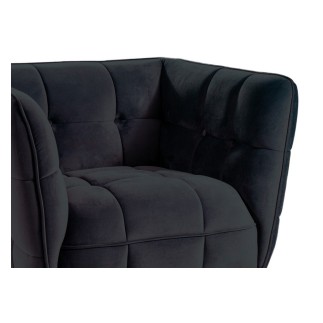 Fauteuil 1 place CASINI en tissu de qualité, couleur noir
