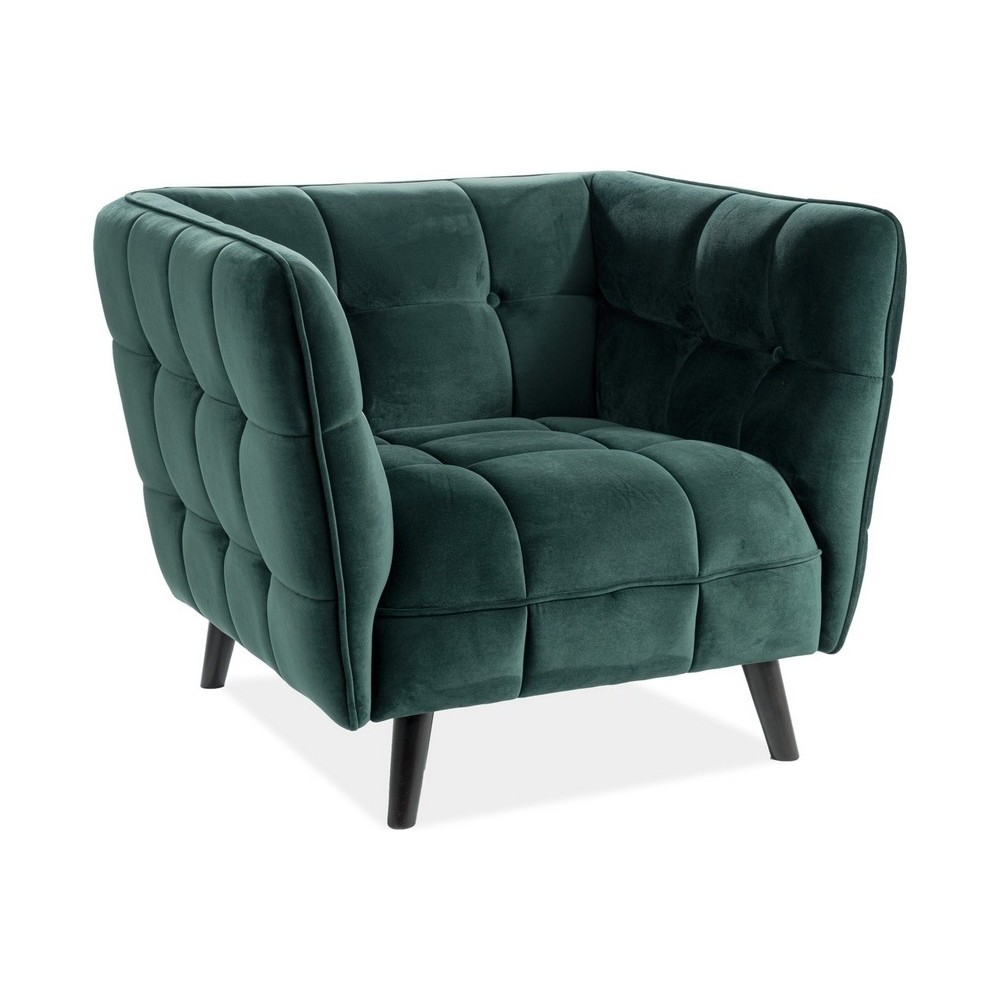 Fauteuil 1 place CASINI en tissu de qualité, couleur vert Fauteuil 1 place CASINI en tissu de qualité, couleur vert