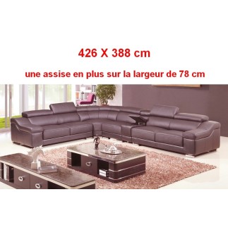 Récapitulatif de la commande: canapé d'angle en cuir buffle italien de luxe londres sur mesure avec une assise en plus de 78 cm