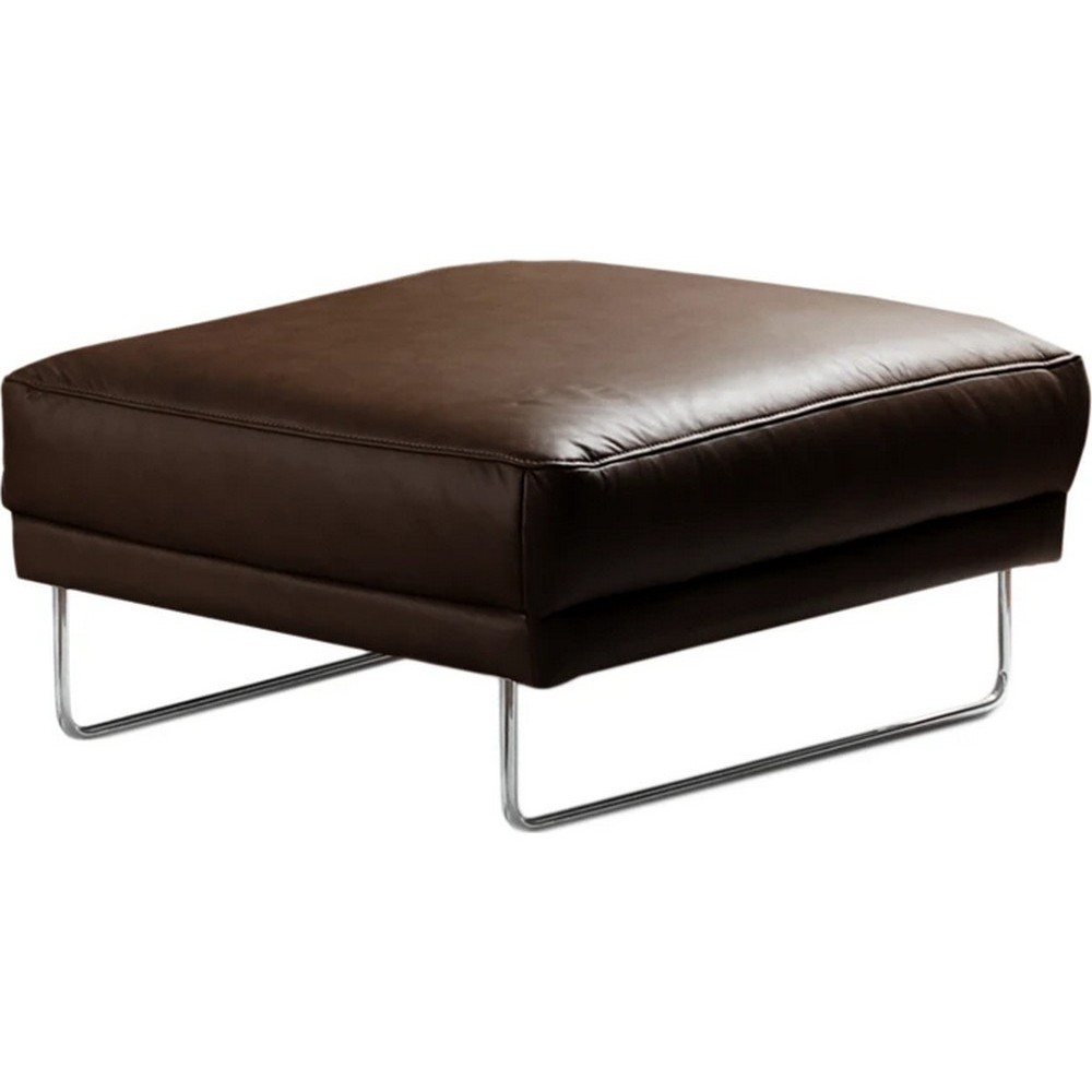 Pouf Spencer en tout cuir italien haut de gamme vachette, coloris chocolat Pouf Spencer en tout cuir italien haut de gamme vachette, coloris chocolat