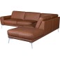 Canapé d'angle en 100% TOUT cuir italien de prestige 6/7 places SPANIA, marron cognac, angle droit Canapé d'angle en 100% TOUT cuir italien de prestige 6/7 places SPANIA, marron cognac, angle droit