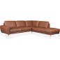 Canapé d'angle en 100% TOUT cuir italien de prestige 6/7 places SPANIA, marron cognac, angle droit Canapé d'angle en 100% TOUT cuir italien de prestige 6/7 places SPANIA, marron cognac, angle droit