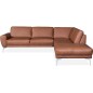 Canapé d'angle en 100% TOUT cuir italien de prestige 6/7 places SPANIA, marron cognac, angle droit Canapé d'angle en 100% TOUT cuir italien de prestige 6/7 places SPANIA, marron cognac, angle droit