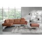 Canapé d'angle en 100% TOUT cuir italien de prestige 6/7 places SPANIA, marron cognac, angle droit Canapé d'angle en 100% TOUT cuir italien de prestige 6/7 places SPANIA, marron cognac, angle droit
