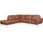 Canapé d'angle en 100% TOUT cuir italien de prestige 6/7 places SPANIA, marron cognac, angle gauche Canapé d'angle en 100% TOUT cuir italien de prestige 6/7 places SPANIA, marron cognac, angle gauche