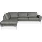 Canapé d'angle en 100% TOUT cuir italien de prestige 6/7 places SPANIA, gris, angle gauche Canapé d'angle en 100% TOUT cuir italien de prestige 6/7 places SPANIA, gris, angle gauche
