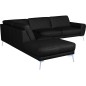 Canapé d'angle en 100% TOUT cuir italien de prestige 6/7 places SPANIA, noir, angle gauche Canapé d'angle en 100% TOUT cuir italien de prestige 6/7 places SPANIA, noir, angle gauche