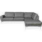Canapé d'angle en 100% TOUT cuir italien de prestige 6/7 places SPANIA, gris, angle droit Canapé d'angle en 100% TOUT cuir italien de prestige 6/7 places SPANIA, gris, angle droit
