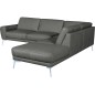 Canapé d'angle en 100% TOUT cuir italien de prestige 6/7 places SPANIA, gris, angle droit Canapé d'angle en 100% TOUT cuir italien de prestige 6/7 places SPANIA, gris, angle droit