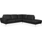 Canapé d'angle en 100% TOUT cuir italien de prestige 6/7 places SPANIA, noir, angle droit Canapé d'angle en 100% TOUT cuir italien de prestige 6/7 places SPANIA, noir, angle droit