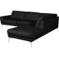 Canapé d'angle en 100% TOUT cuir italien de prestige 6/7 places SPANIA, noir, angle droit Canapé d'angle en 100% TOUT cuir italien de prestige 6/7 places SPANIA, noir, angle droit