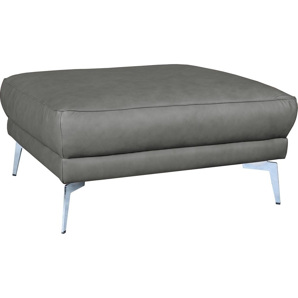 Pouf SPANIA en tout cuir italien haut de gamme vachette, coloris gris Pouf SPANIA en tout cuir italien haut de gamme vachette, coloris gris