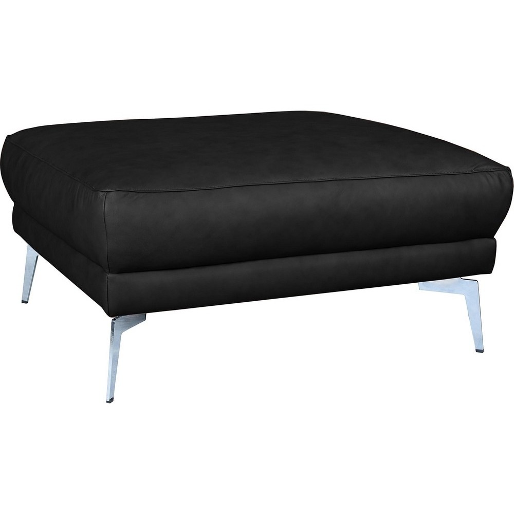 Pouf SPANIA en tout cuir italien haut de gamme vachette, coloris noir Pouf SPANIA en tout cuir italien haut de gamme vachette, coloris noir