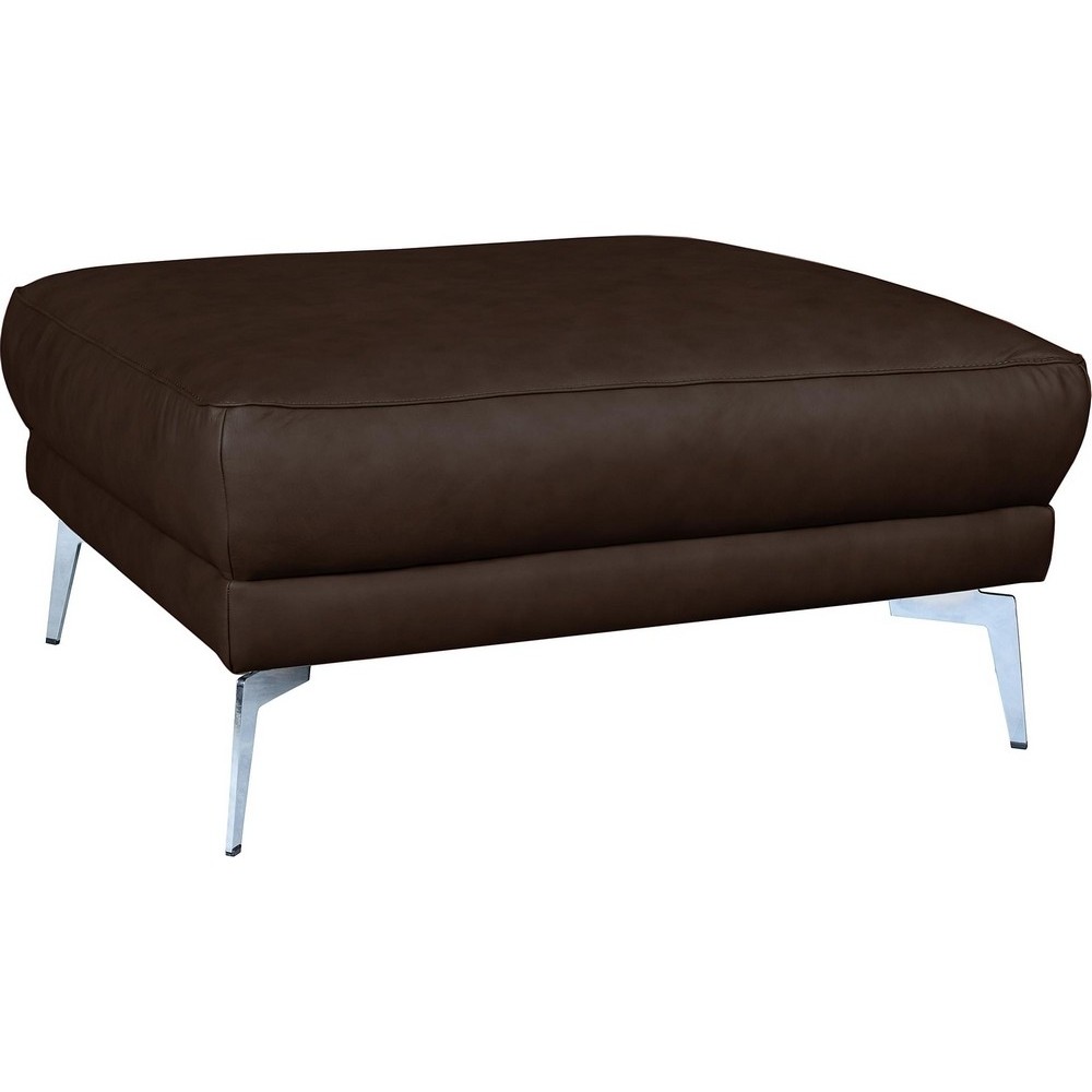 Pouf SPANIA en tout cuir italien haut de gamme vachette, coloris chocolat Pouf SPANIA en tout cuir italien haut de gamme vachette, coloris chocolat