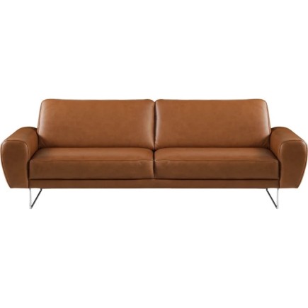 Canapé 3 places en 100% TOUT cuir italien de prestige, SPENCER, marron cognac