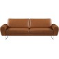 Canapé 3 places en 100% TOUT cuir italien de prestige, SPENCER, marron cognac